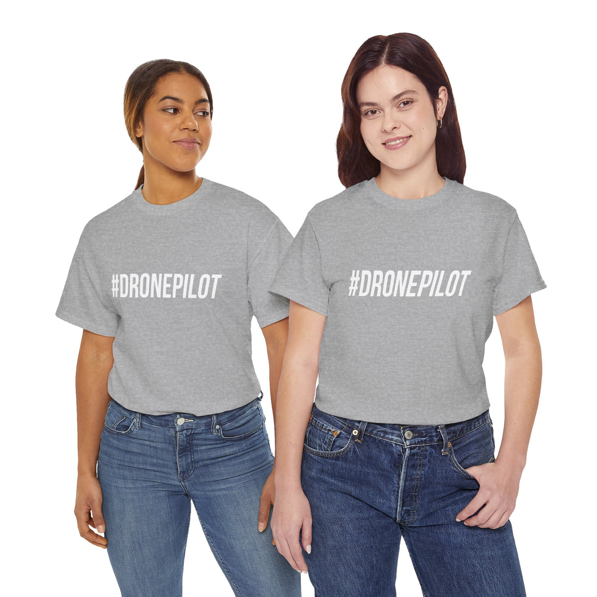 White "#DRONEPILOT" Unisex T-Shirt