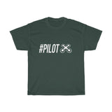 White "#PILOT" Quadcopter Unisex T-Shirt