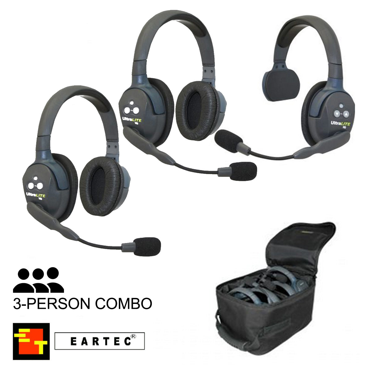 UltraLITE 3-Person Hands Free Radio Headset Combo