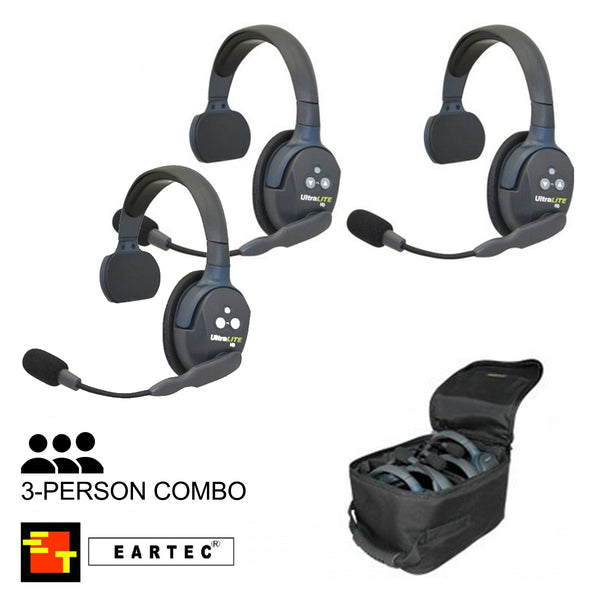 UltraLITE 3-Person Hands Free Radio Headset Combo
