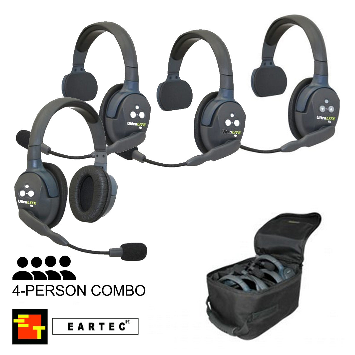 UltraLITE 4-Person Hands Free Radio Headset Combo