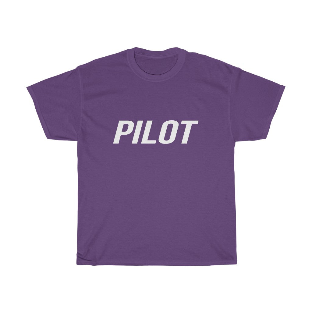 White "PILOT" Unisex Crew Neck T-Shirt