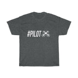 White "#PILOT" Quadcopter Unisex T-Shirt