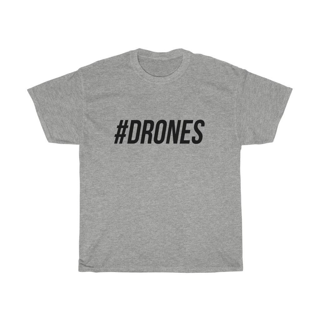 Black "#DRONES" Unisex T-Shirt